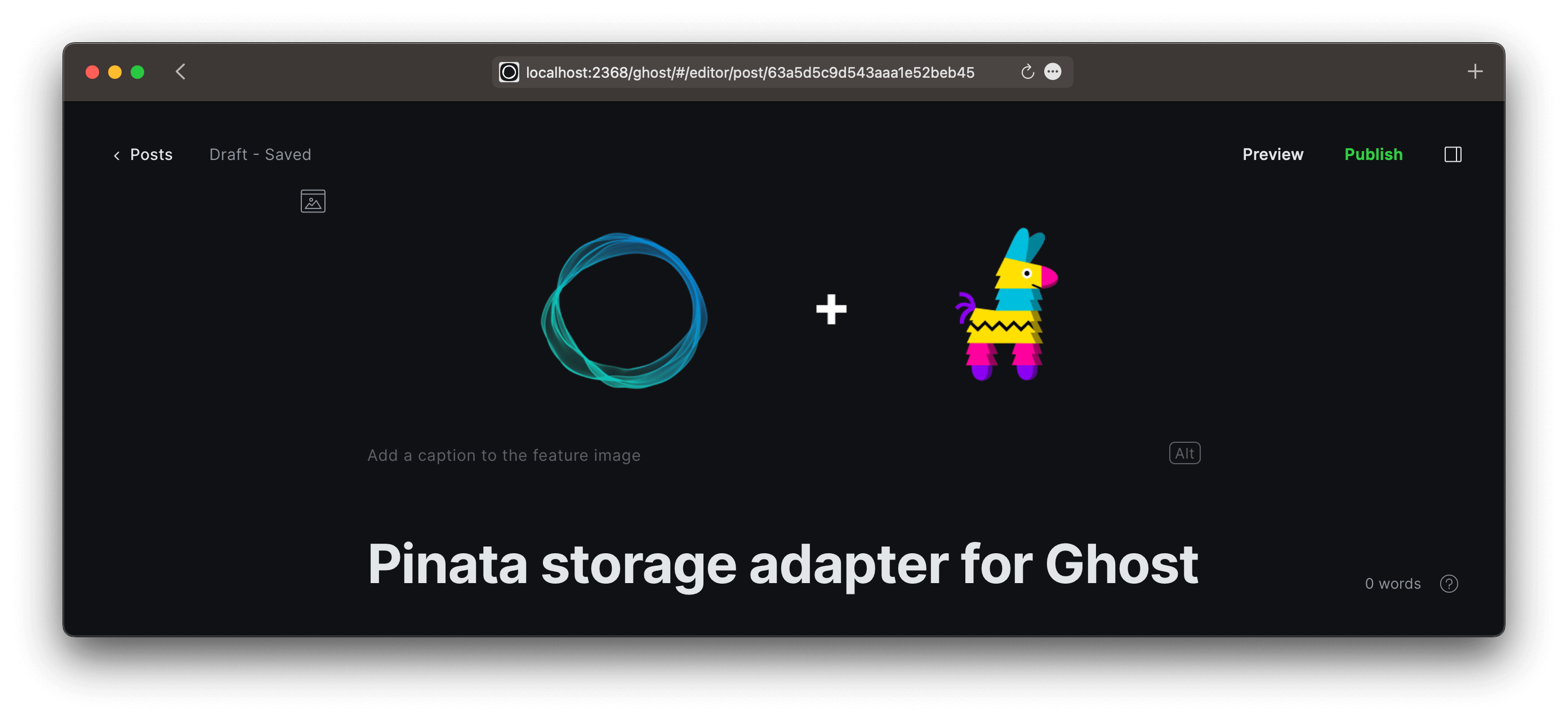 Configuration Ghost + Pinata