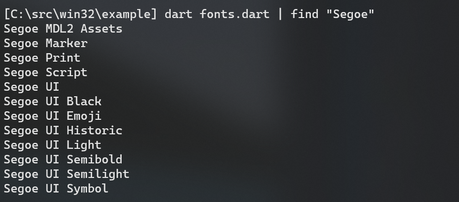 Fonts screenshot